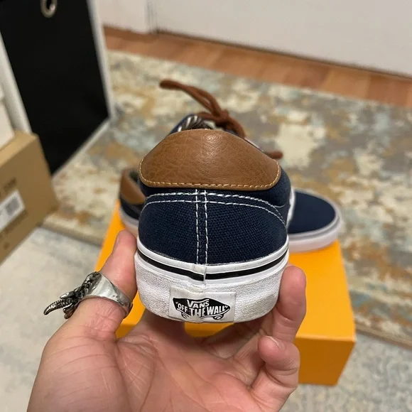 EUC Men’s Size 9 (Euro Sz 42) Vans Era 58 C& L Lace-up Sneakers In Navy/White - Picture 12 of 13